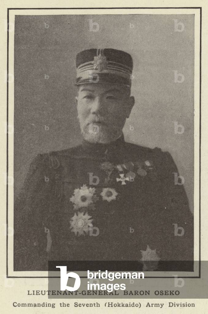 Lieutenant-General Baron Oseko, Commanding the Seventh (Hokkaido) Army Division (b/w photo)