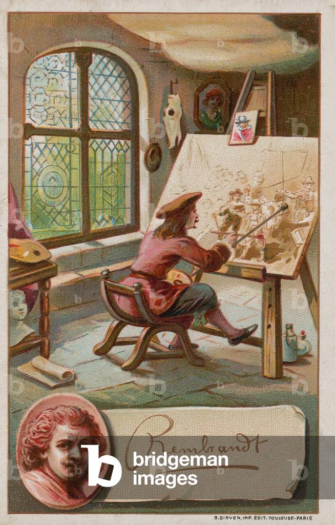 Rembrandt, Dutch artist (1606-1669) (chromolitho)