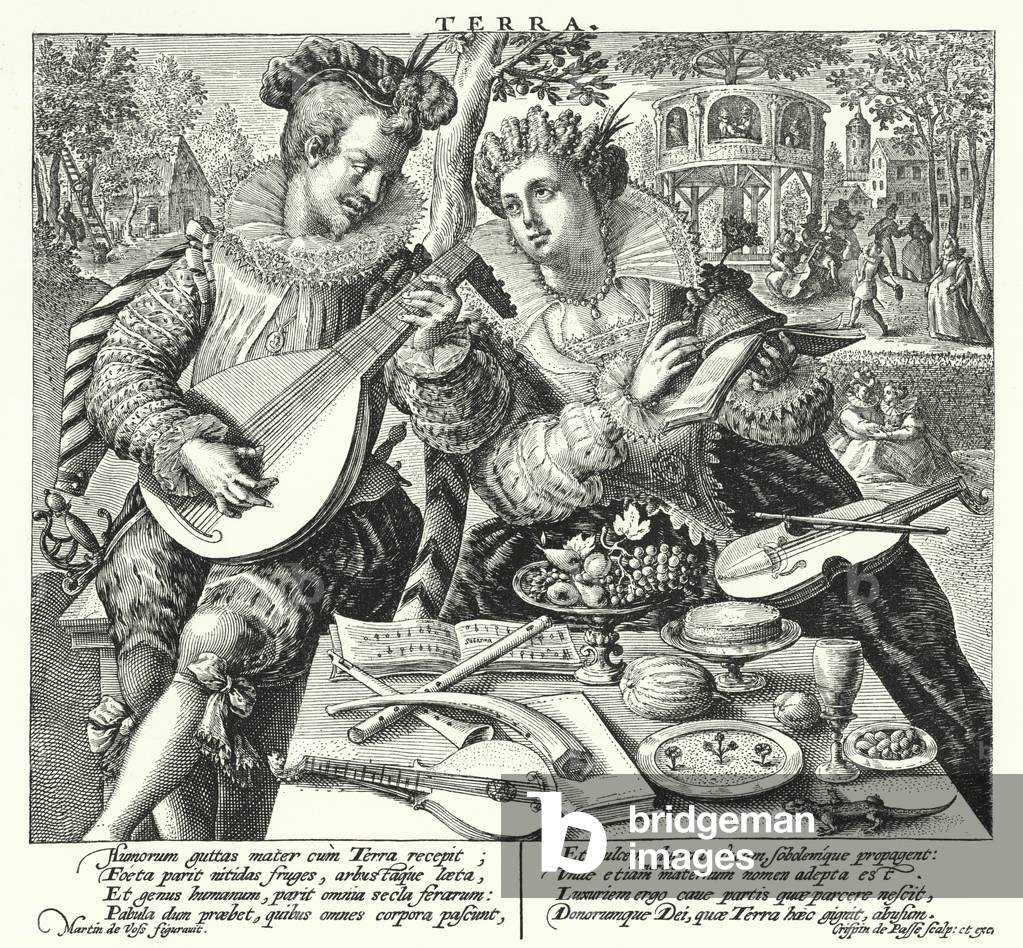The Pair of Lovers Playing Music (engraving)