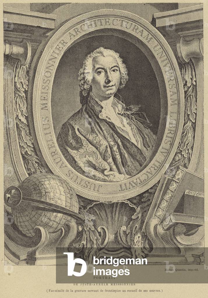 Juste-Aurele Meissonnier, French goldsmith, artist, architect and furniture designer (engraving)