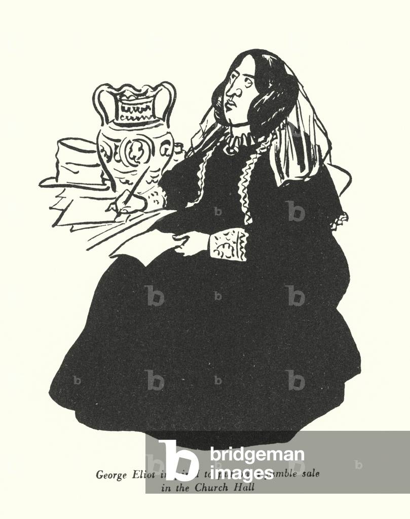 George Eliot inspired to put on a jumble sale in the Church Hall (litho)