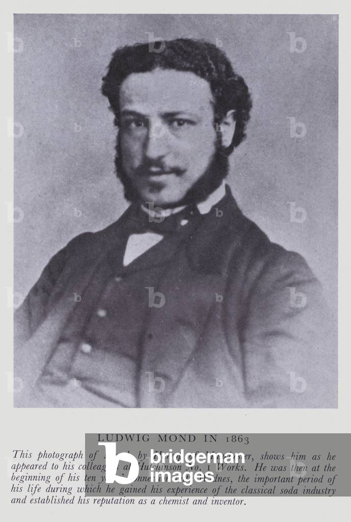 Ludwig Mond in 1863 (b/w photo)