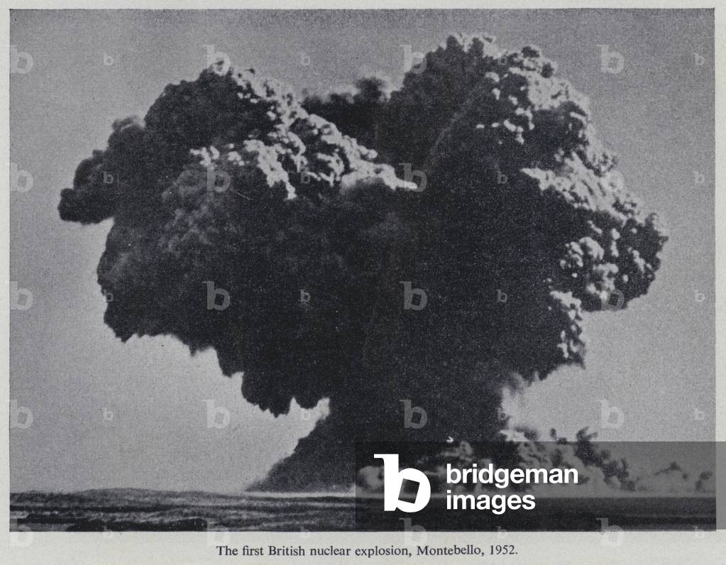 Operation Hurricane, the first British atom bomb test, Montebello Islands, Australia, 1952 (b/w photo)