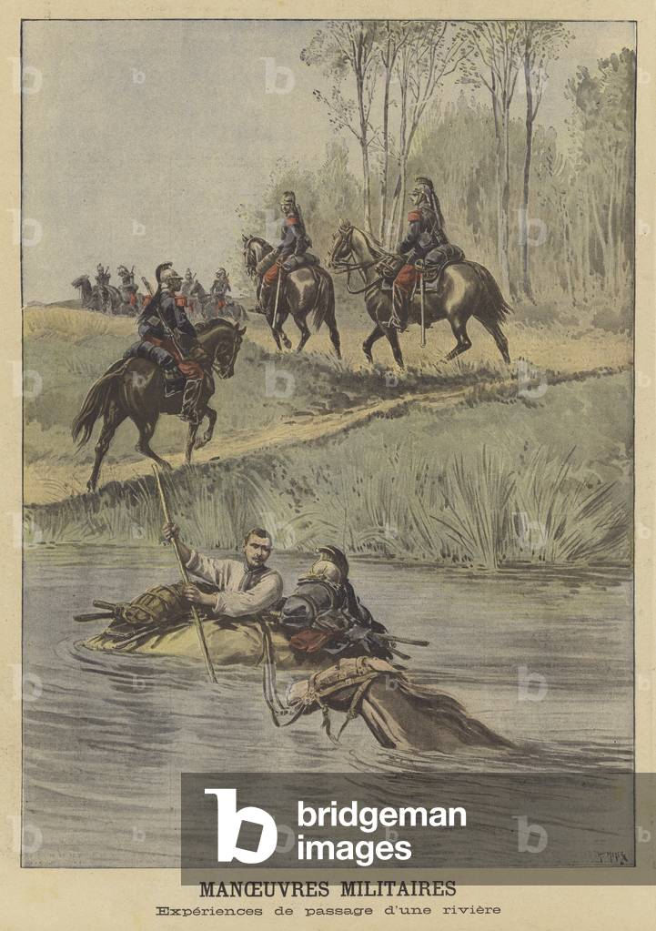 French Army military manoeuvres (colour litho)