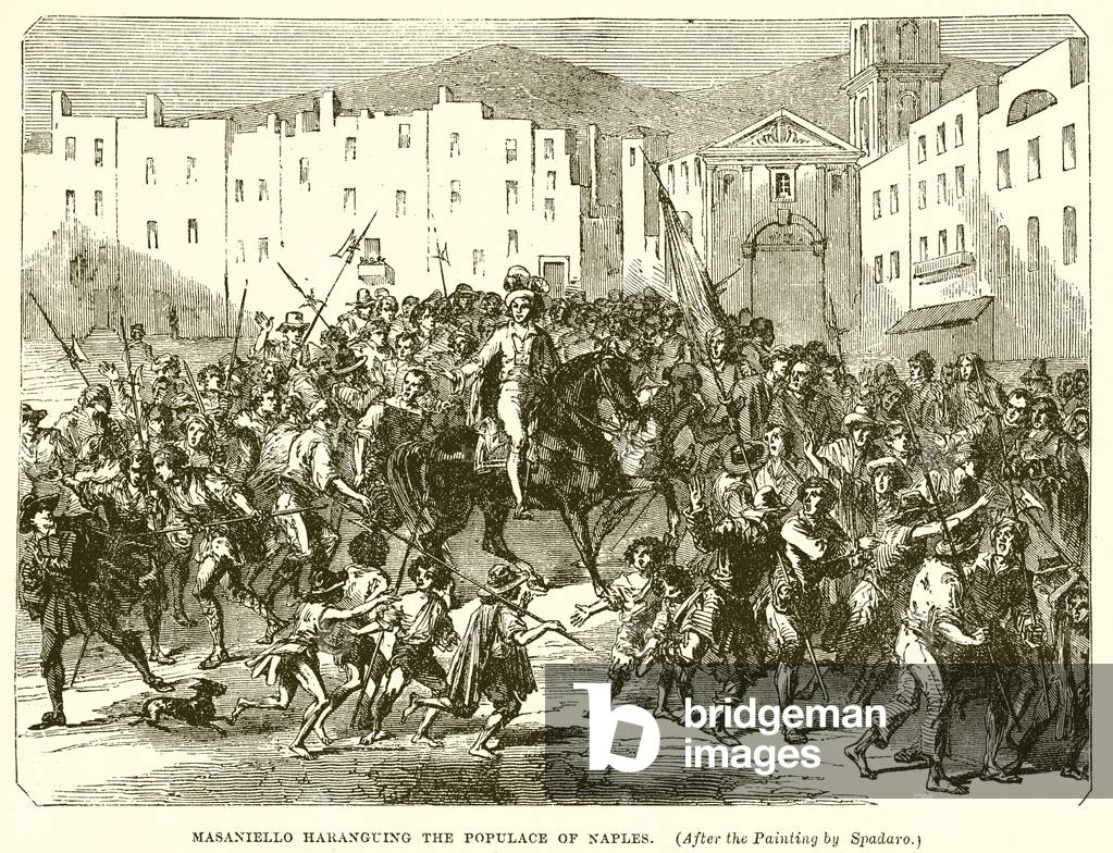 Masaniello Haranguing the populace of Naples (engraving)