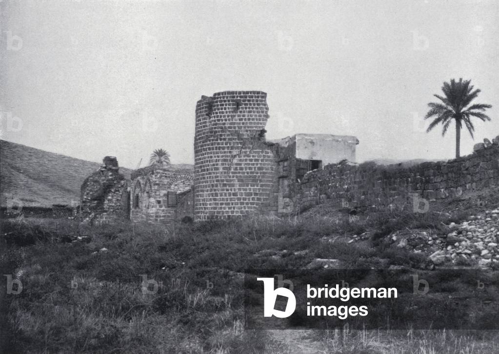 View of the Walls of Tiberias (b/w photo)