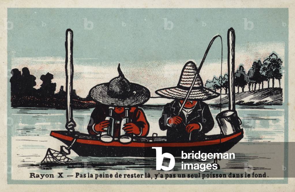 X rays - no point staying here, there's not a single fish at the bottom (chromolitho)