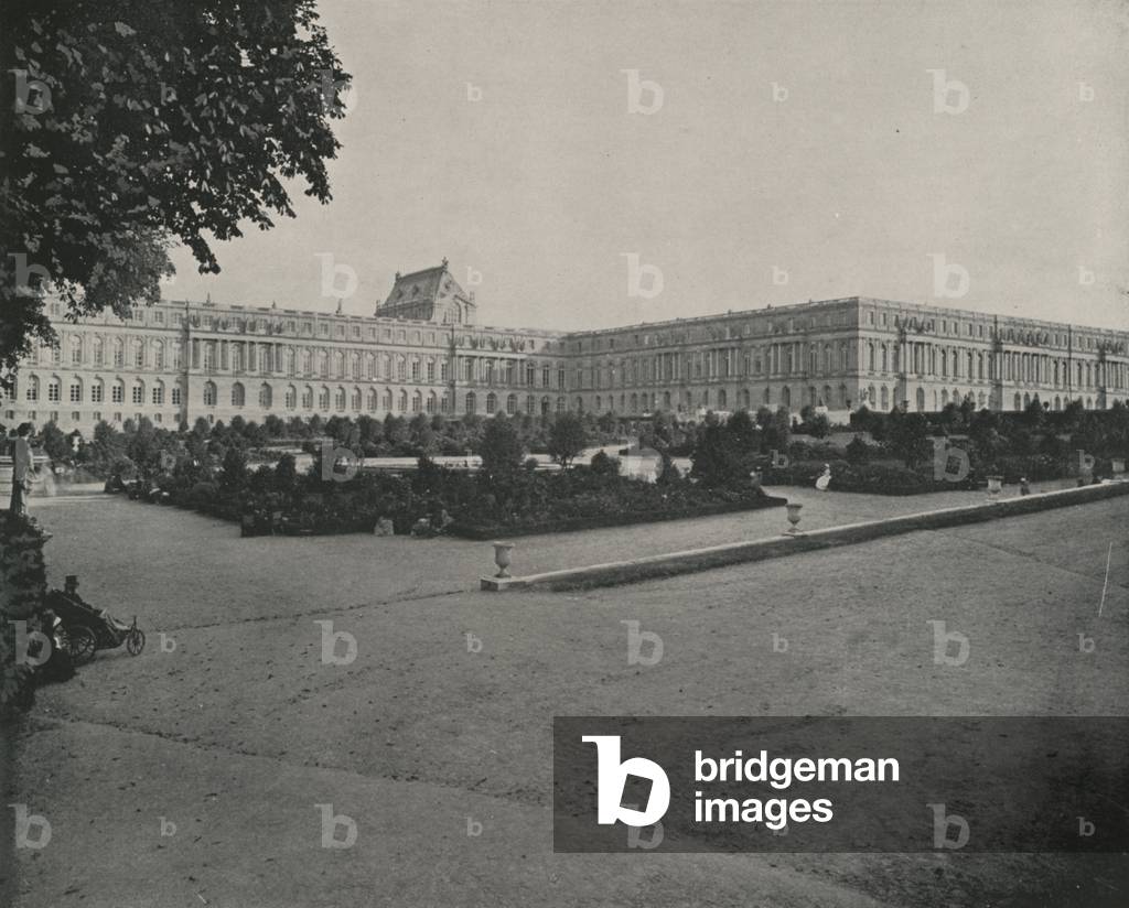 View of the Palace of Versailles, from the Park (b/w photo)