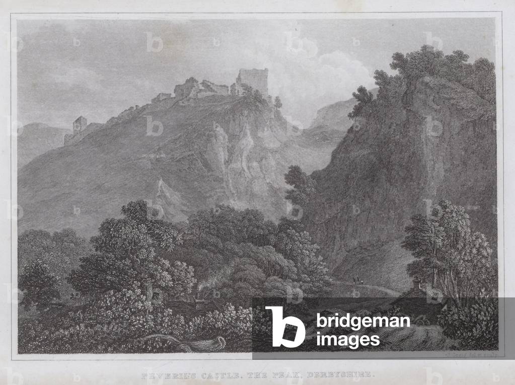 Peveril's Castle, the Peak, Derbyshire (engraving)