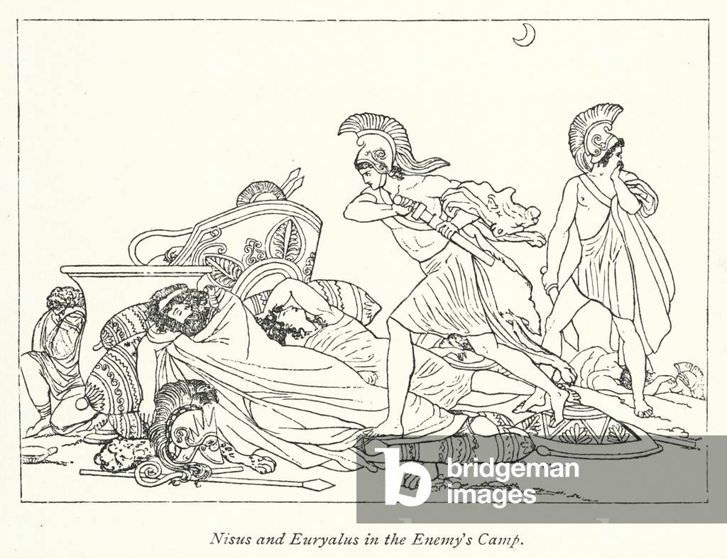 Nisus and Euryalus in the Enemy's Camp (litho)