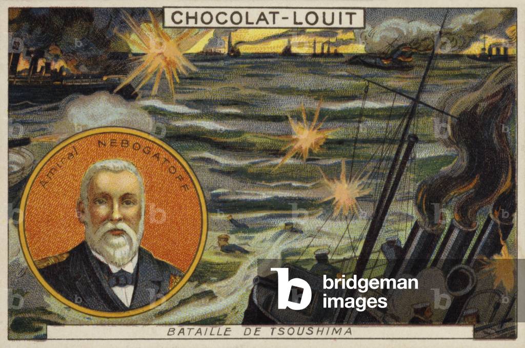 Admiral Nebogatov, and the Battle of Tsushima, Russo-Japanese War, 27-28 May 1905 (chromolitho)