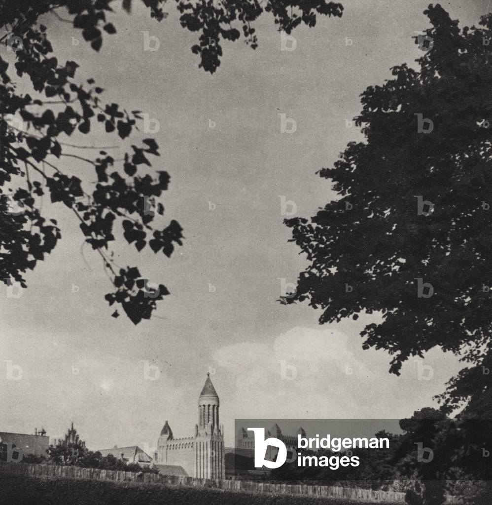 Isle of Wight: Quarr Abbey (b/w photo)