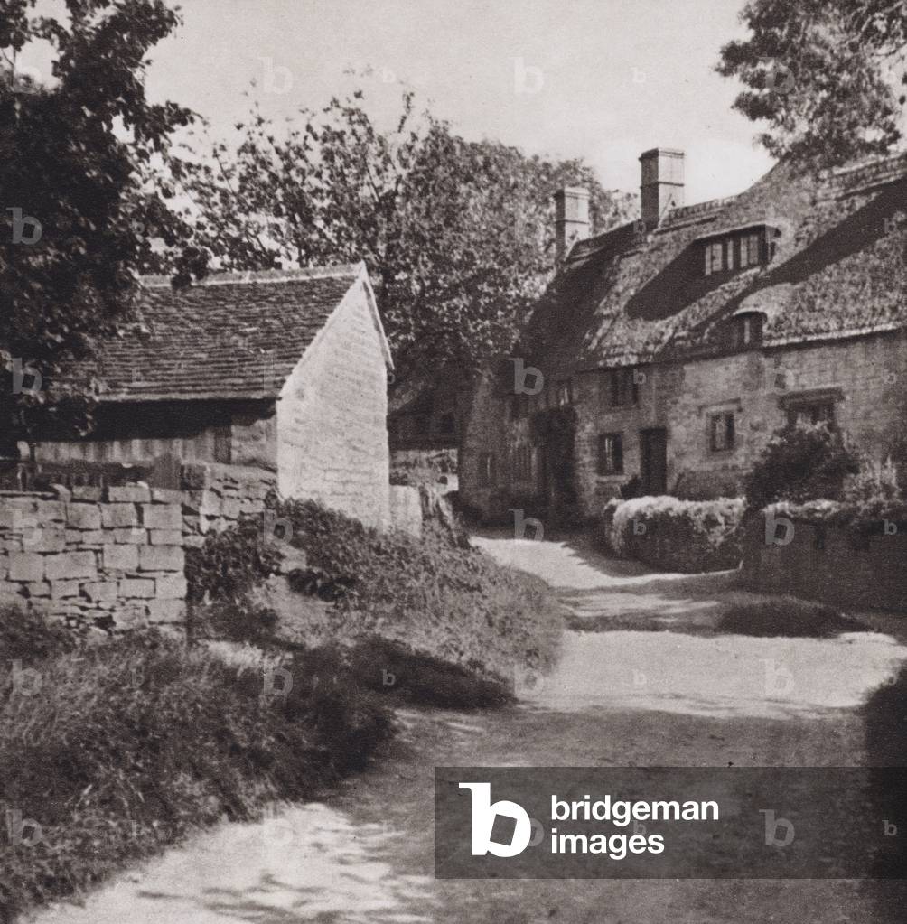 Cotswolds: Stanton Village (b/w photo)