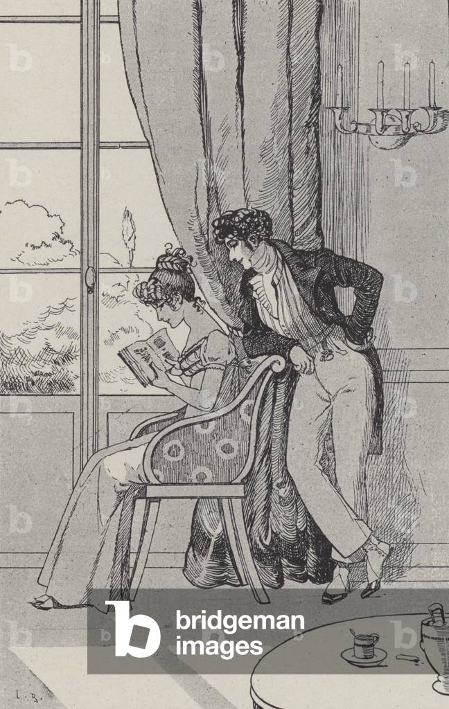 Claire reading Robinson (litho)