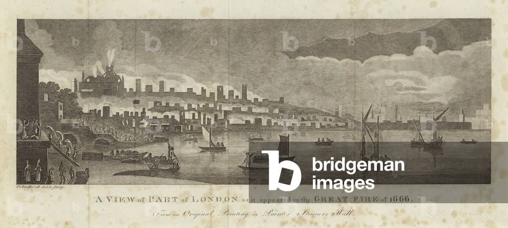 A view of part of London as it appeared in the Great Fire of 1666 (engraving)