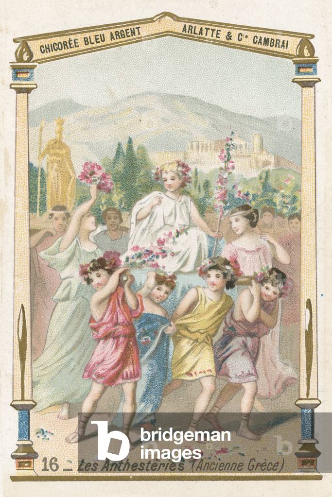 Festival of Anthesteria, Ancient Greece (chromolitho)