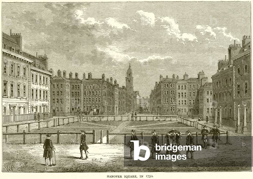 Hanover Square, in 1750 (engraving)
