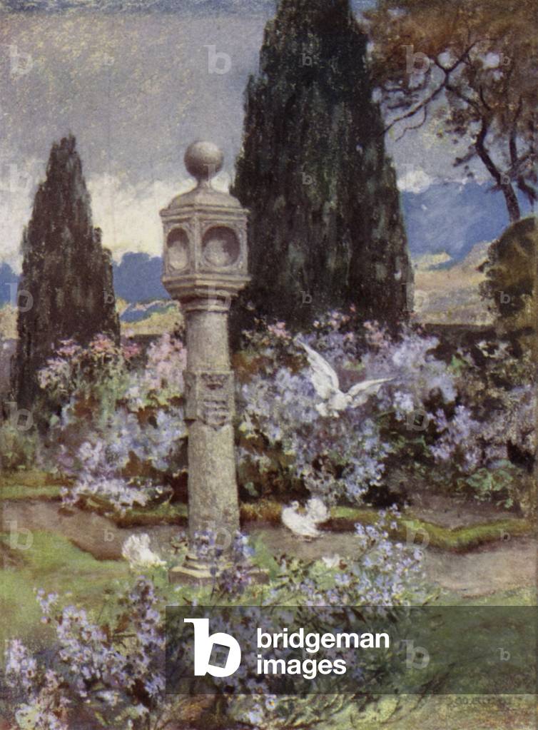 Scottish Gardens: Stobhall (colour litho)