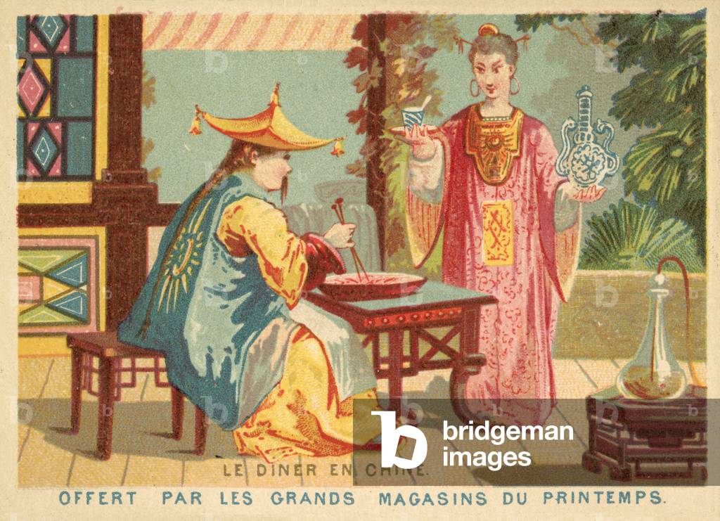 Dinner in China (chromolitho)