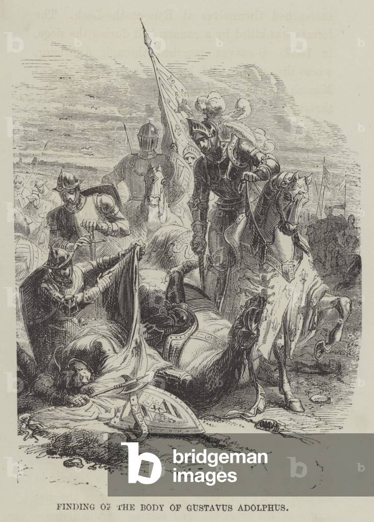 Finding of the body of Gustavus Adolphus (engraving)