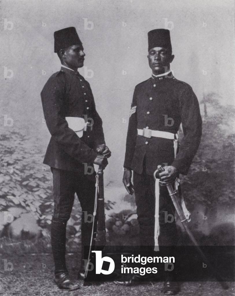 Egypt: Egyptian Soldiers (b/w photo)