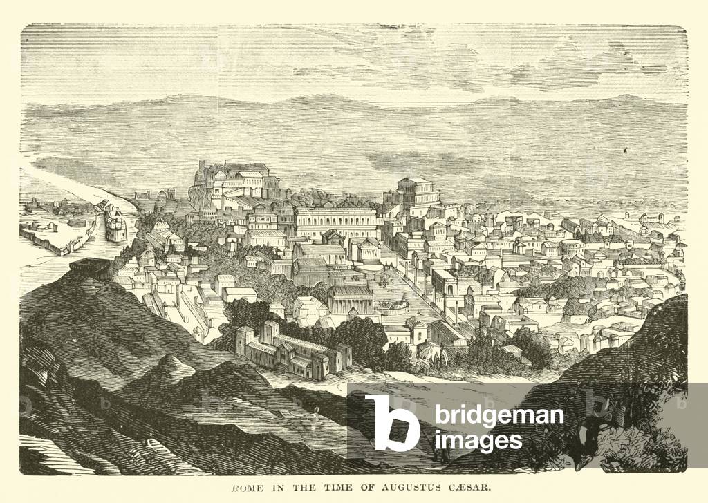 Rome in the time of Augustus Caesar (engraving)
