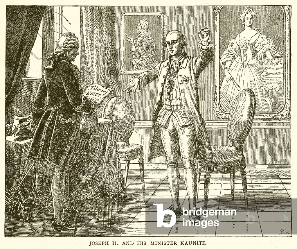 Joseph II and his Minister Kaunitz (engraving)