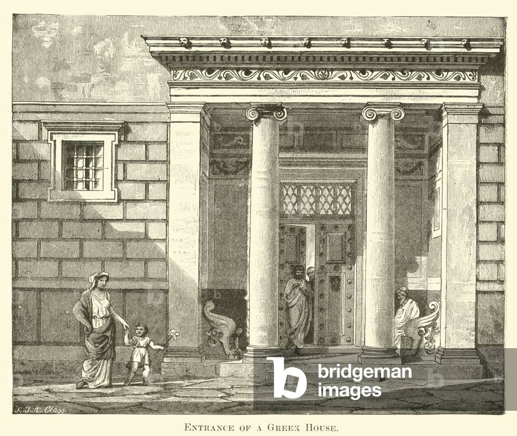 Entrance of a Greek House (engraving)