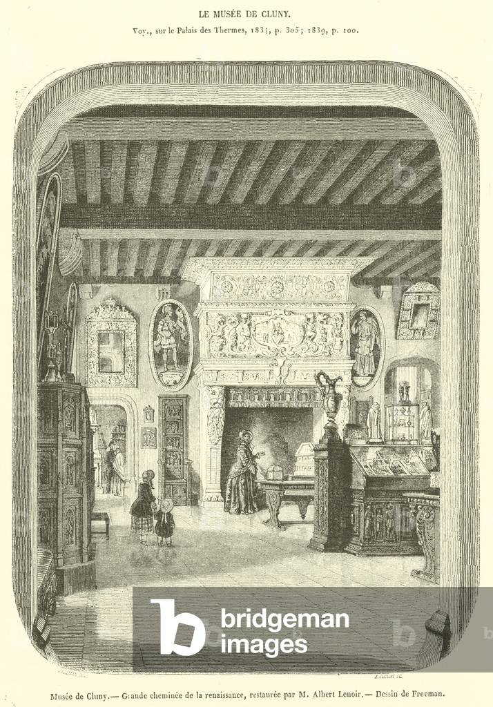 Musee de Cluny, Grande cheminee de la renaissance (engraving)