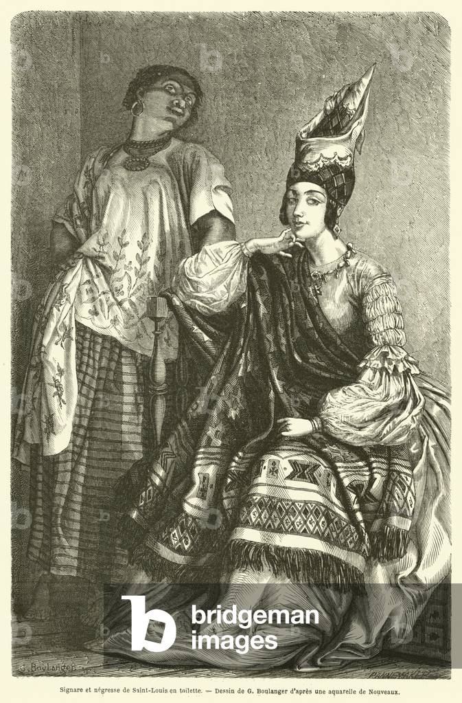 Signare et negresse de Saint-Louis en toilette (engraving)