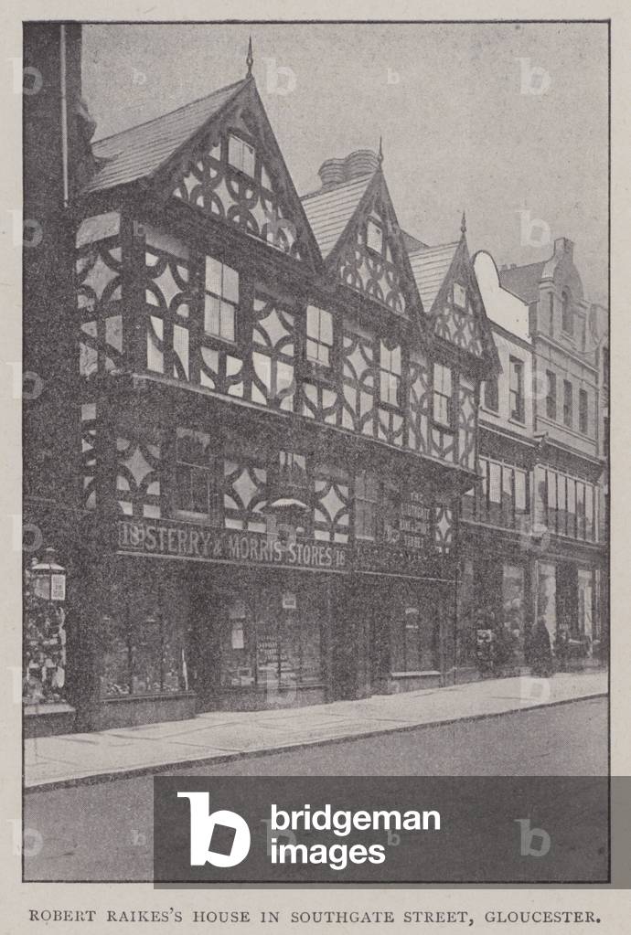 Robert Raikes's House in Southgate Street, Gloucester (engraving)