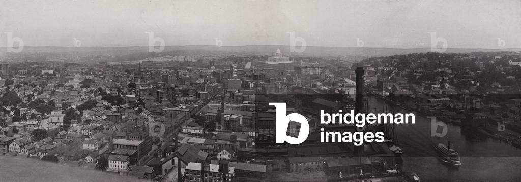 Providence, Rhode Island: Panorama of Providence (b/w photo)