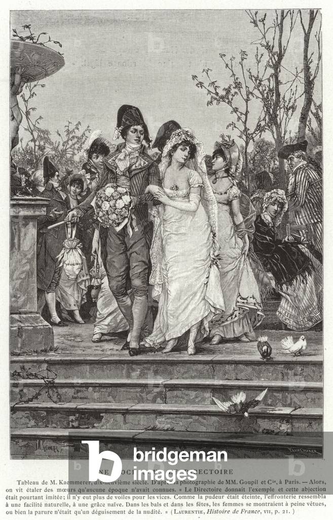 A wedding under the Directory, French Revolution, 1795-1799 (engraving)