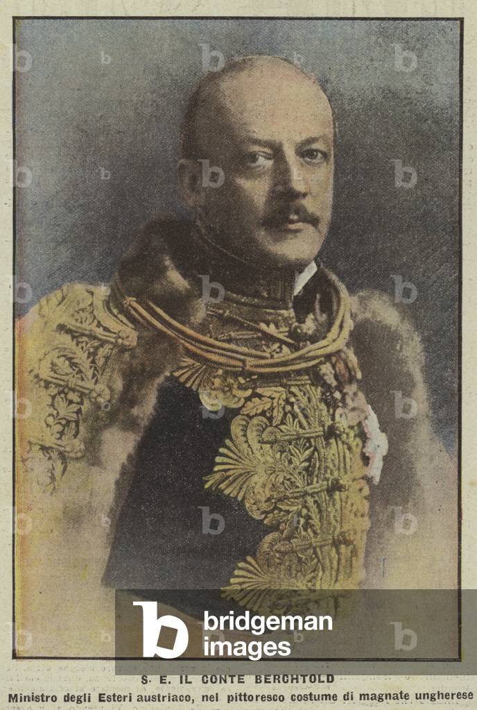 Count Leopold Berchtold, Austro-Hungarian Foreign Minister, in the costume of a Hugarian nobleman (colour photo)