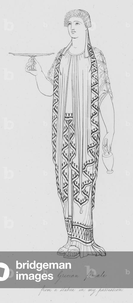 Grecian female, from a statue in my possession (engraving)