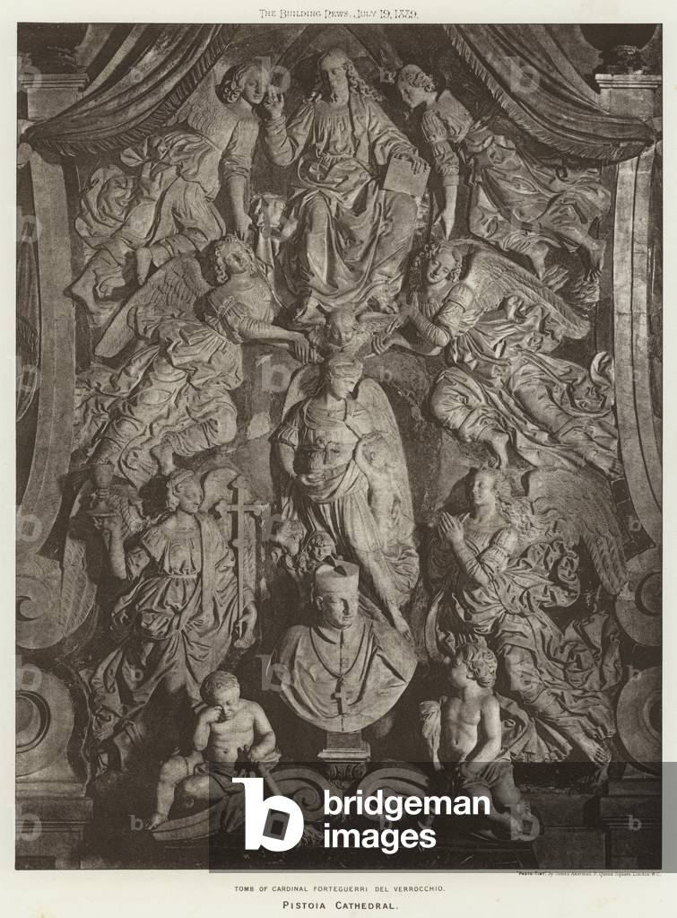 Tomb of Cardinal Forteguerri del Verrocchio, Pistoia Cathedral (b/w photo)