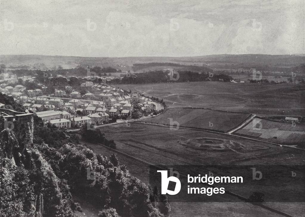 Bannockburn, from Stirling Castle (b/w photo)