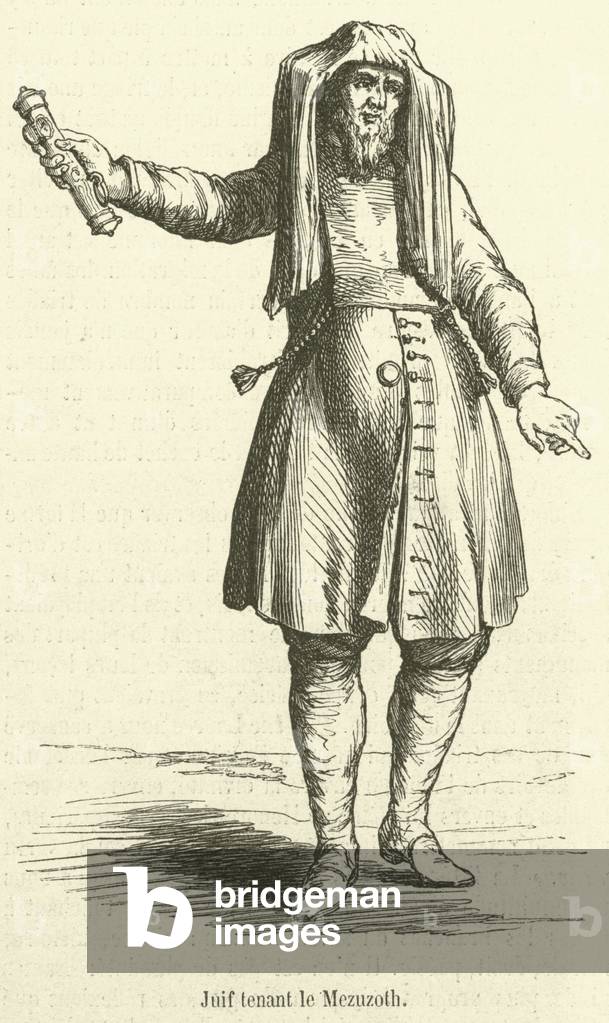 Juif tenant le Mezuzoth (engraving)