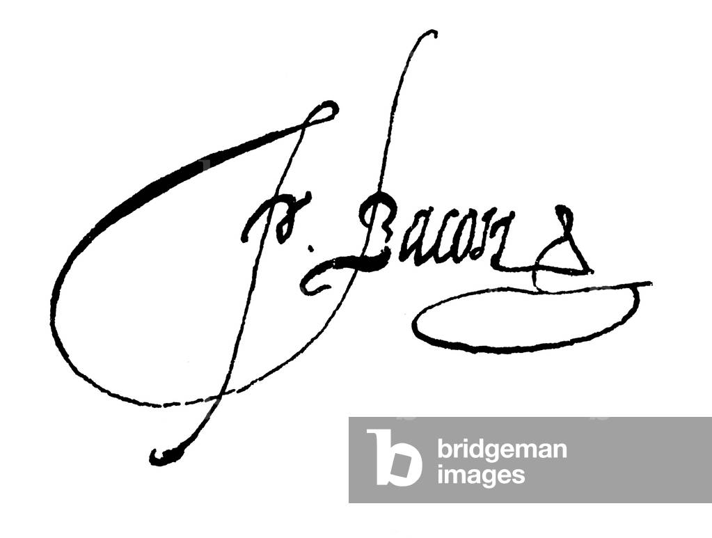 Francis Bacon, signature (engraving)