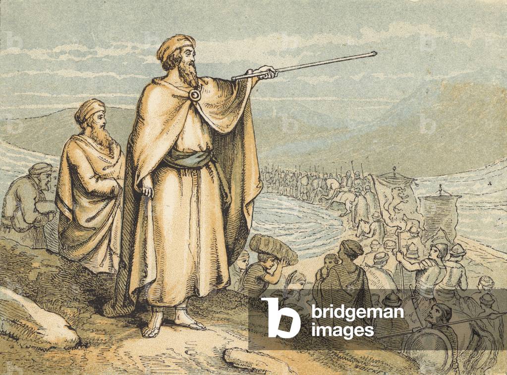 The Passage of the Red Sea (coloured engraving)