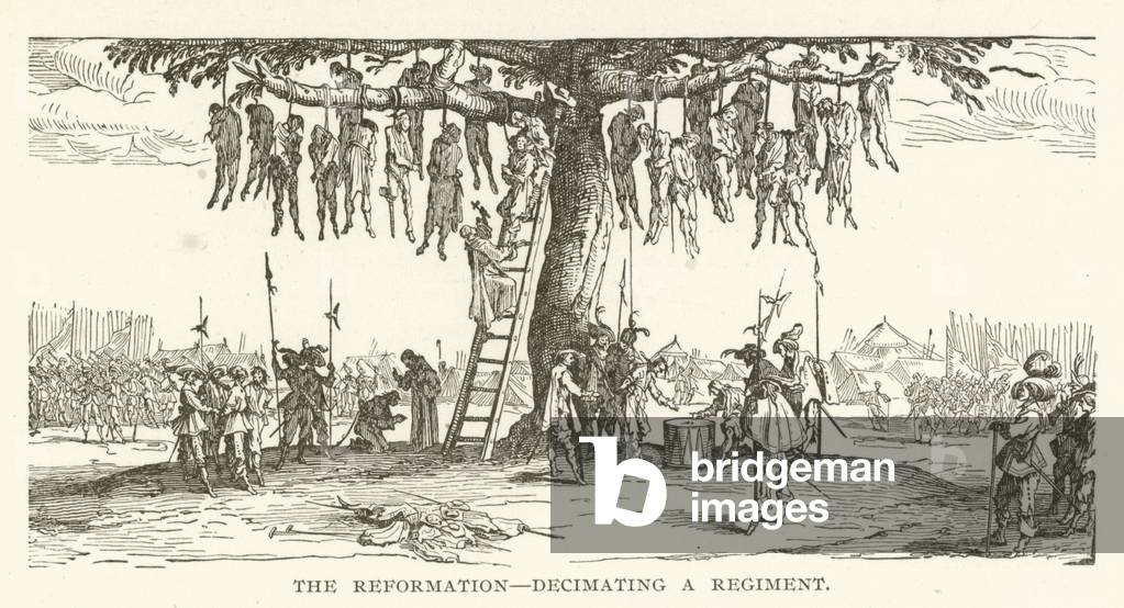 The Reformation, decimating a Regiment (engraving)