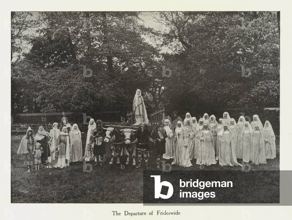 Oxford Historical Pageant, 1907: The Departure of Frideswide (b/w photo)