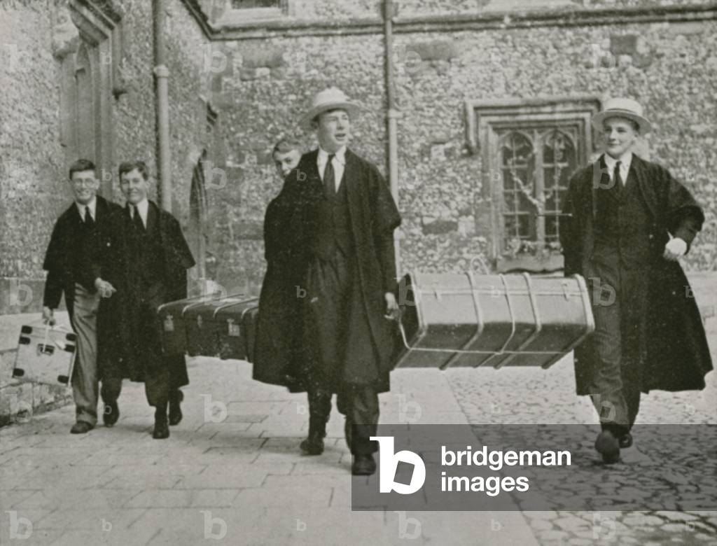 End of term, Winchester (b/w photo)