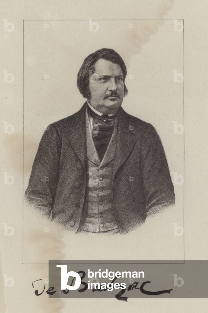 Honore de Balzac, French novelist and playwright (litho)