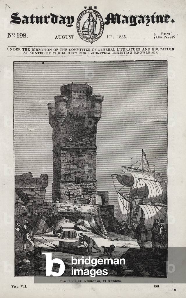 Tower of St Nicholas, Rhodes (engraving)