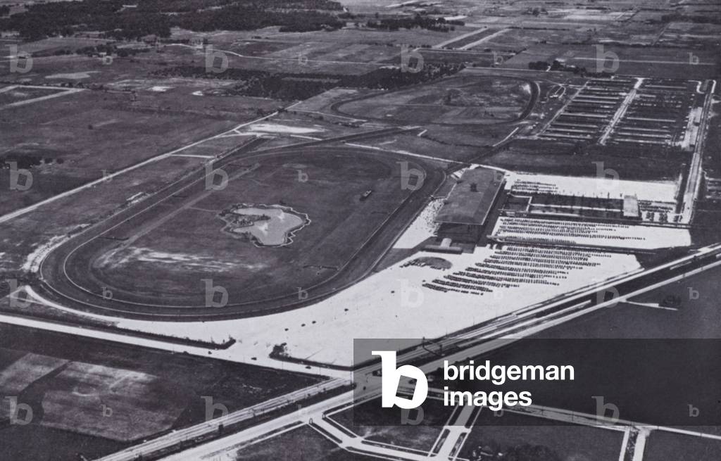 Chicago: Arlington Race Track from the Air (b/w photo)