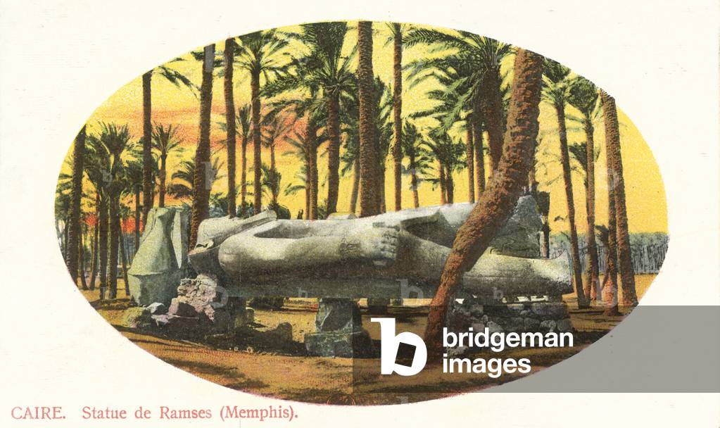 Caire, Statue de Ramses, Memphis (colour photo)
