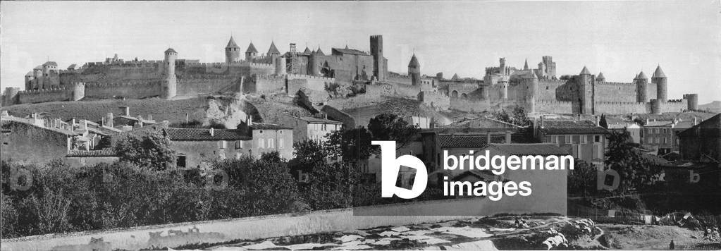 La Cite de Carcassonne (b/w photo)