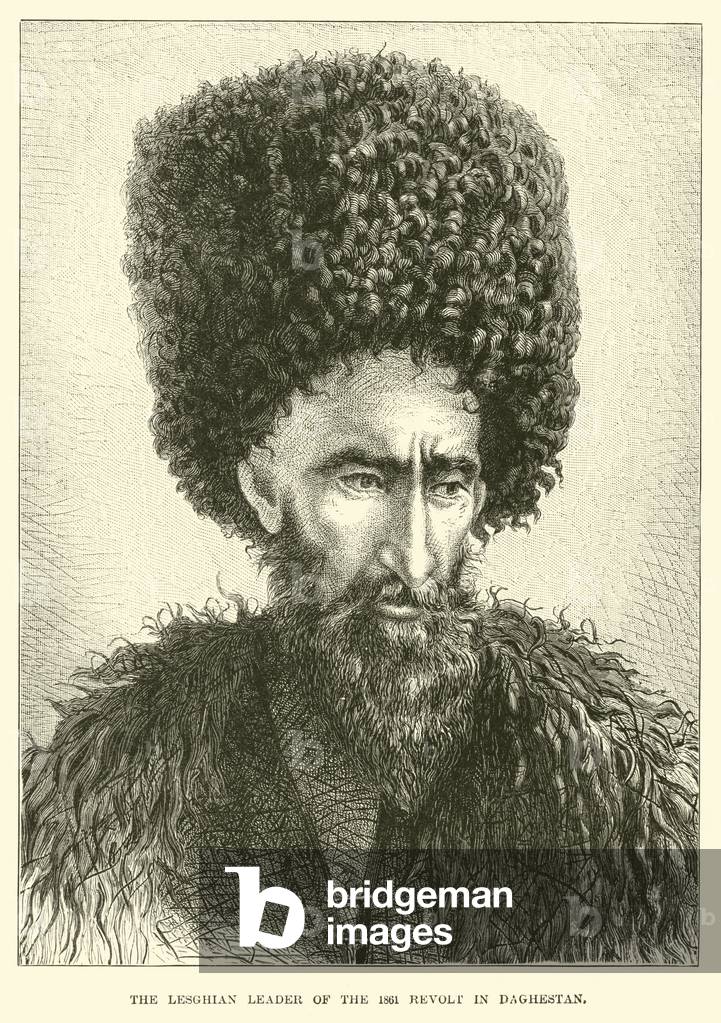 The Lesghian leader of the 1861 revolt in Daghestan (engraving)