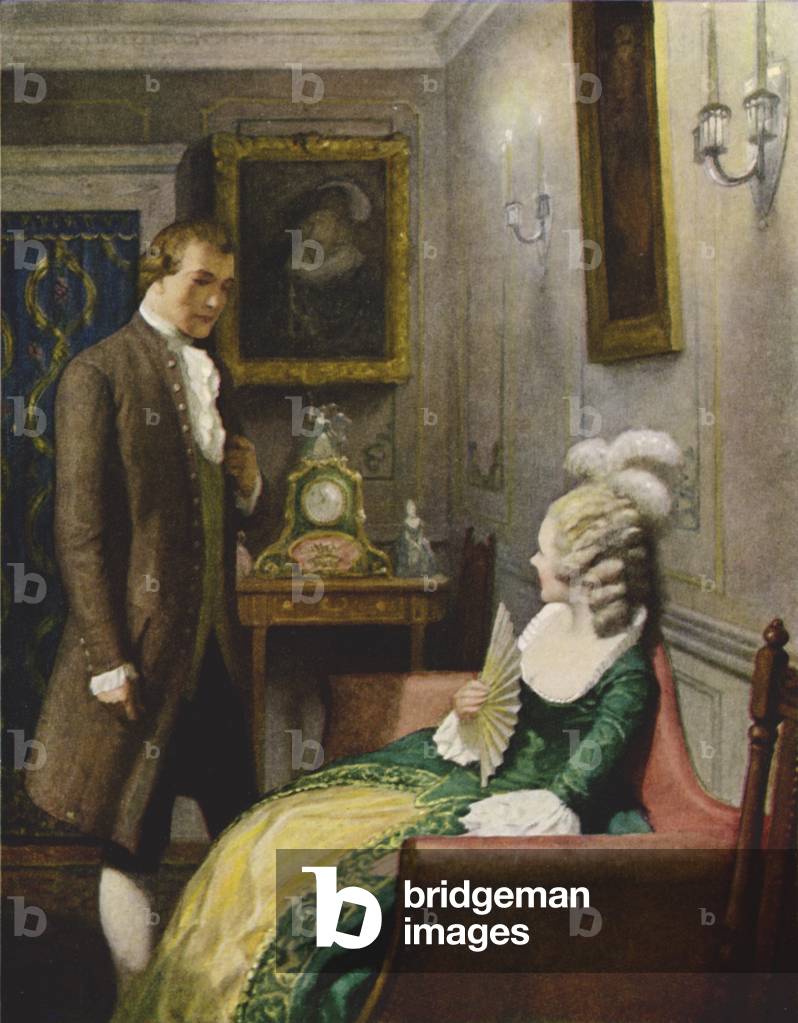 With Eve in London (colour litho)